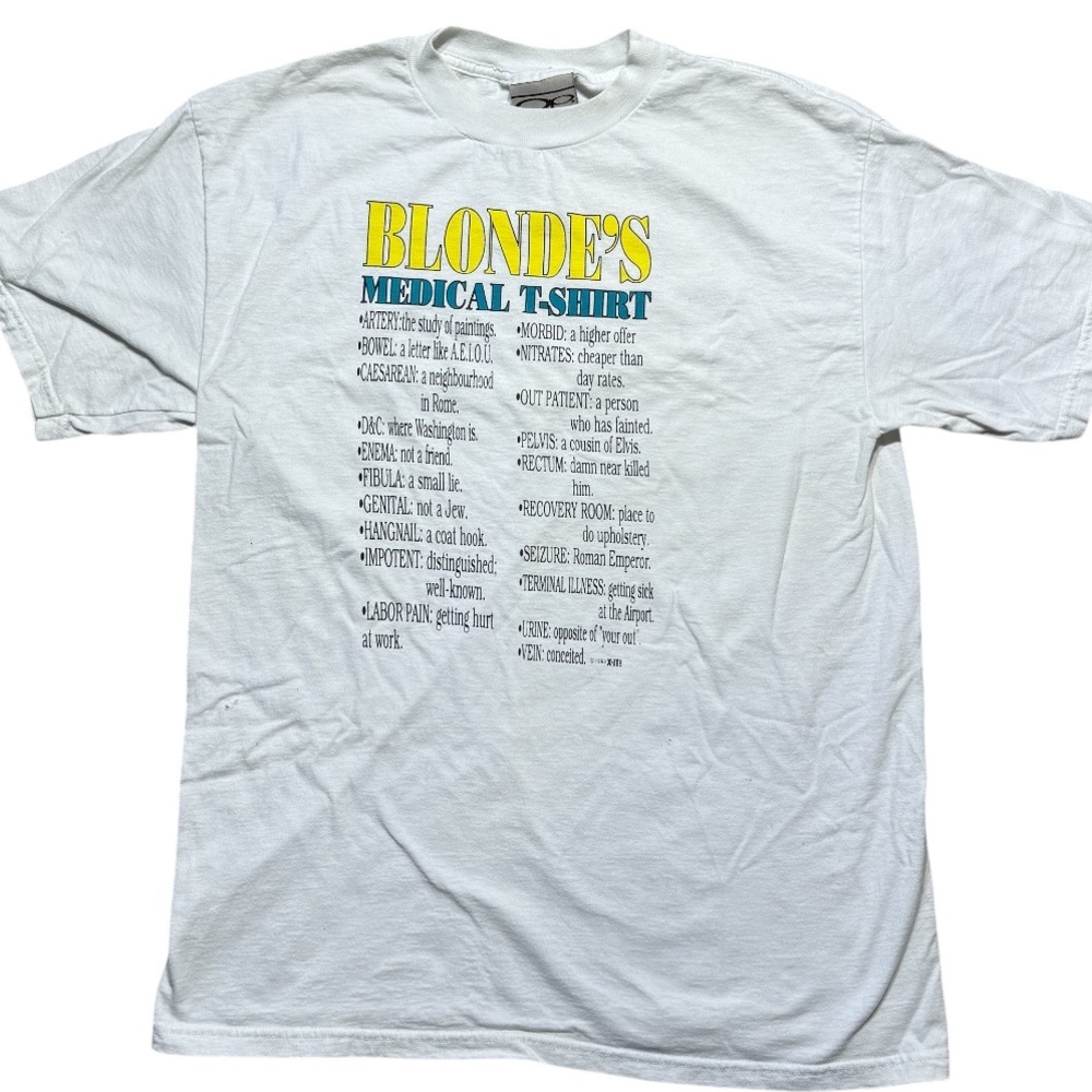 Vintage Blonde’s Medical T shirt medium 90s men white